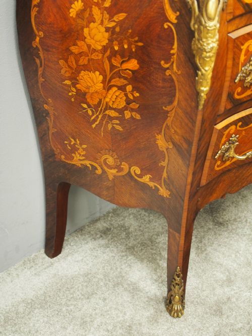 FRENCH MARBLE TOP KINGWOOD COMMODE - ADDITIONAL PHOTO 10