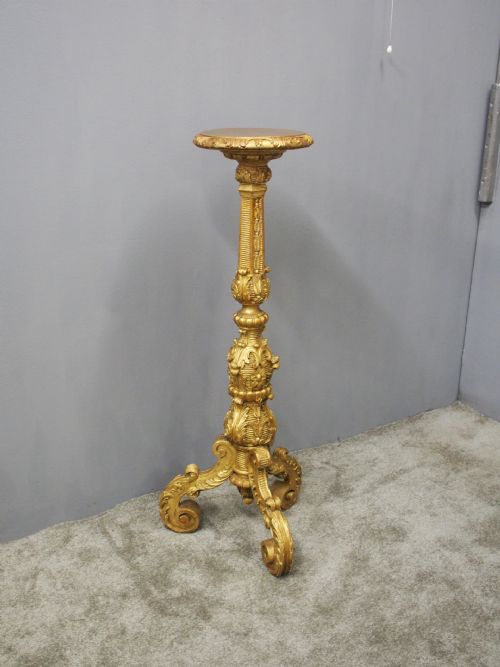 CHARLES II STYLE CARVED AND GILDED TORCHERE - ADDITIONAL PHOTO 1