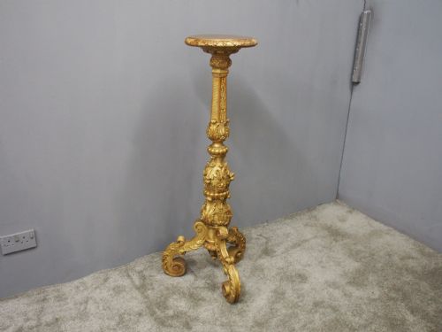 CHARLES II STYLE CARVED AND GILDED TORCHERE - ADDITIONAL PHOTO 2