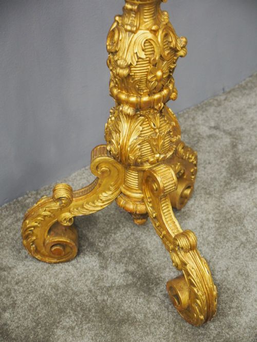 CHARLES II STYLE CARVED AND GILDED TORCHERE - ADDITIONAL PHOTO 6