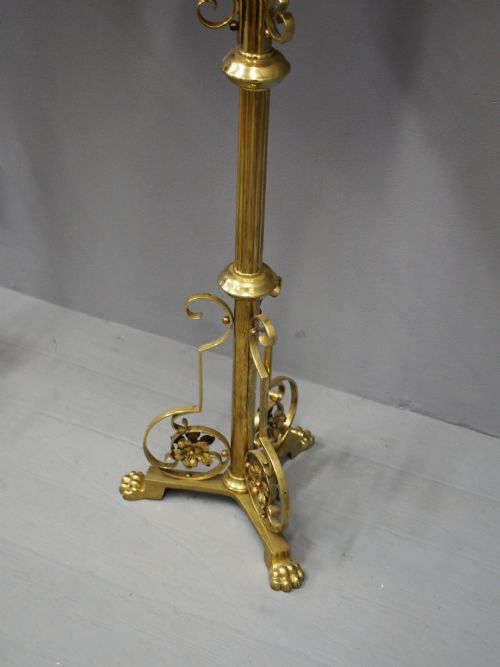 PAIR OF GOTHIC STYLE CAST BRASS STANDS AND URNS - ADDITIONAL PHOTO 5
