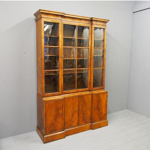 Pepys Style Reverse Breakfront Cabinet Bookcase