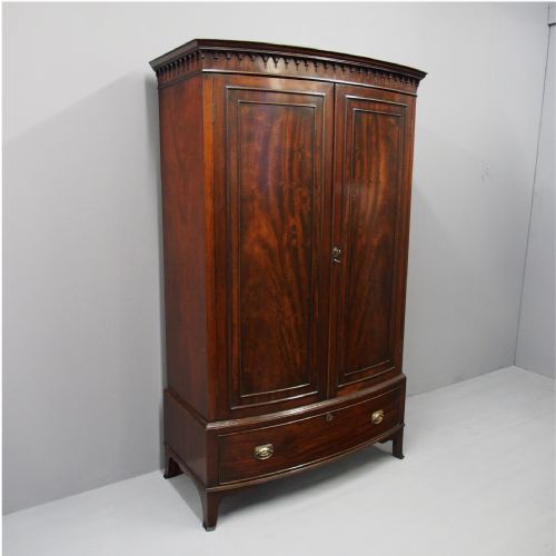 Georgian Style Mahogany Bow Front Wardrobe