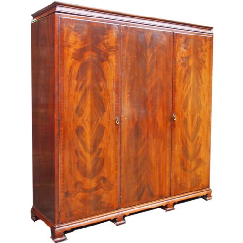 3 Door Mahogany Wardrobe by Whytock and Reid