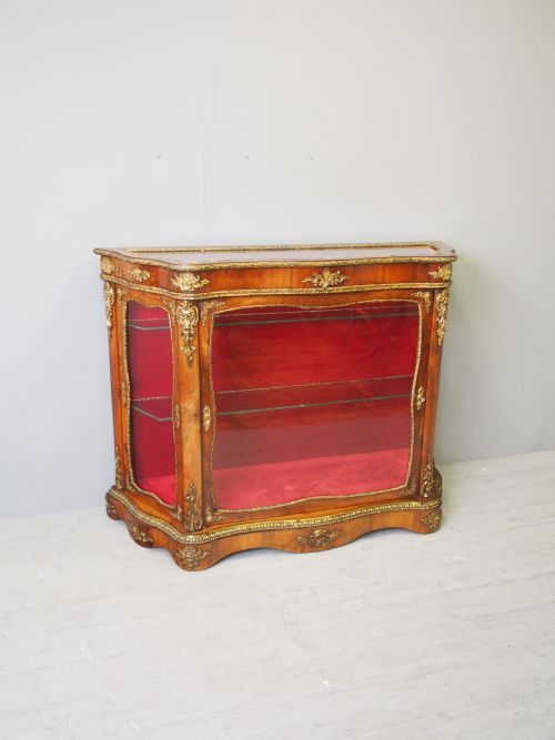 VICTORIAN YEW VITRINE OR DISPLAY CABINET - ADDITIONAL PHOTO 2