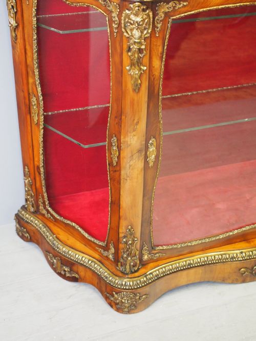 VICTORIAN YEW VITRINE OR DISPLAY CABINET - ADDITIONAL PHOTO 6