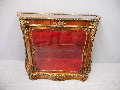 VICTORIAN YEW VITRINE OR DISPLAY CABINET - ADDITIONAL PHOTO 10