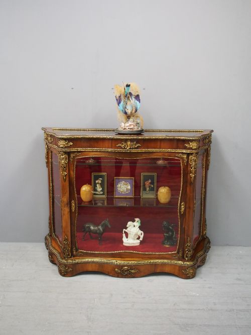 VICTORIAN YEW VITRINE OR DISPLAY CABINET - ADDITIONAL PHOTO 11