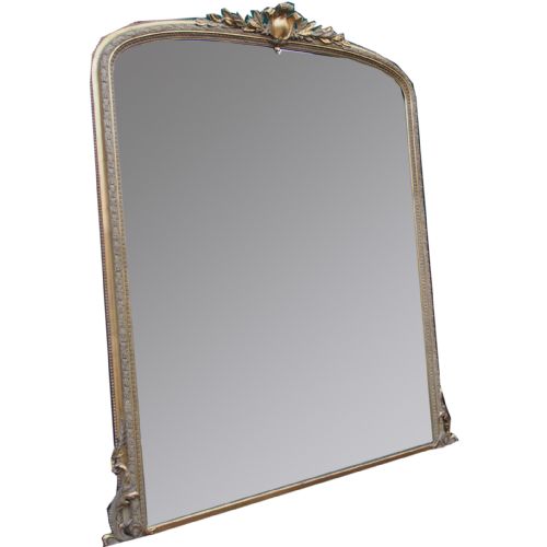 Victorian Gilded and Painted Overmantel Mirror