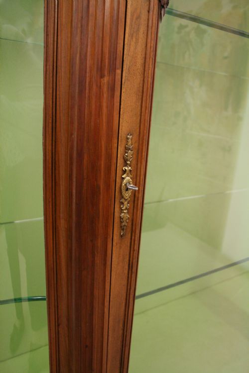 FRENCH CARVED WALNUT DISPLAY CABINET - ADDITIONAL PHOTO 6
