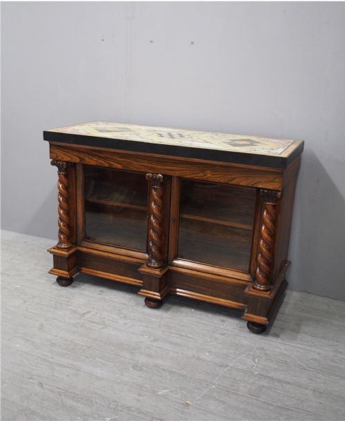WILLIAM IV MARBLE TOP ROSEWOOD CABINET - ADDITIONAL PHOTO 1