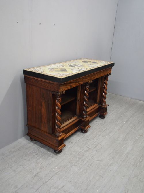 WILLIAM IV MARBLE TOP ROSEWOOD CABINET - ADDITIONAL PHOTO 2