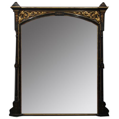Aesthetic Movement Style Ebonized Overmantel Mirror