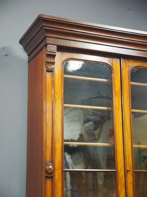 MID VICTORIAN 2 DOOR CABINET BOOKCASE - ADDITIONAL PHOTO 5