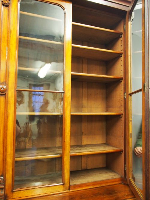 MID VICTORIAN 2 DOOR CABINET BOOKCASE - ADDITIONAL PHOTO 7