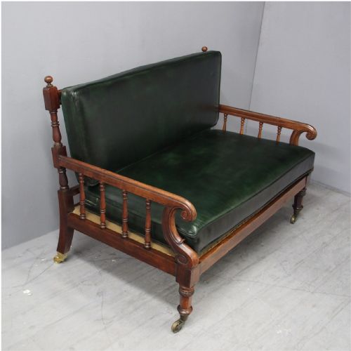 George IV Rosewood and Green Leather Sofa