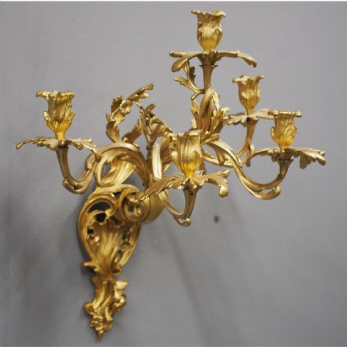 Cast Bronze and Ormolu Wall Sconce