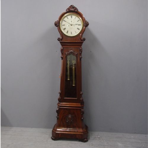Victorian Mahogany Drum Head Longcase Clock by W. C. Shaw, Glasgow
