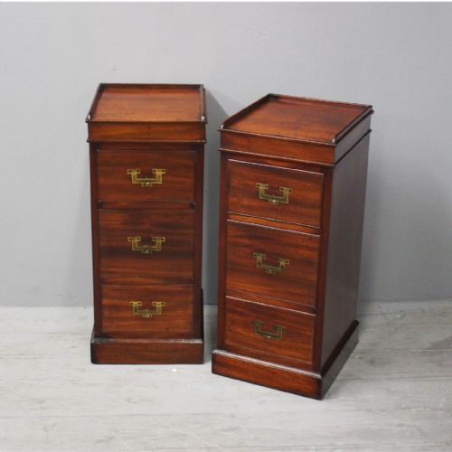 Pair of 19th Century Campaign Mahogany Lockers