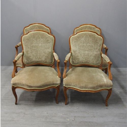 Set of 4 French Louis XV Style Armchairs