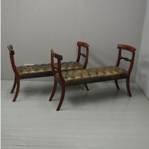 Pair of 19th Century Mahogany Window Seats