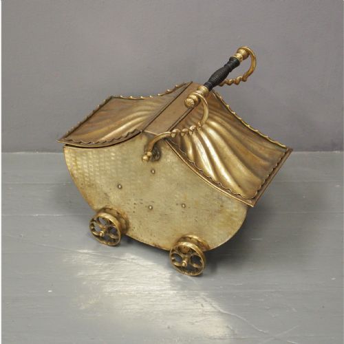 Brass Coal Bin in a Pram Design