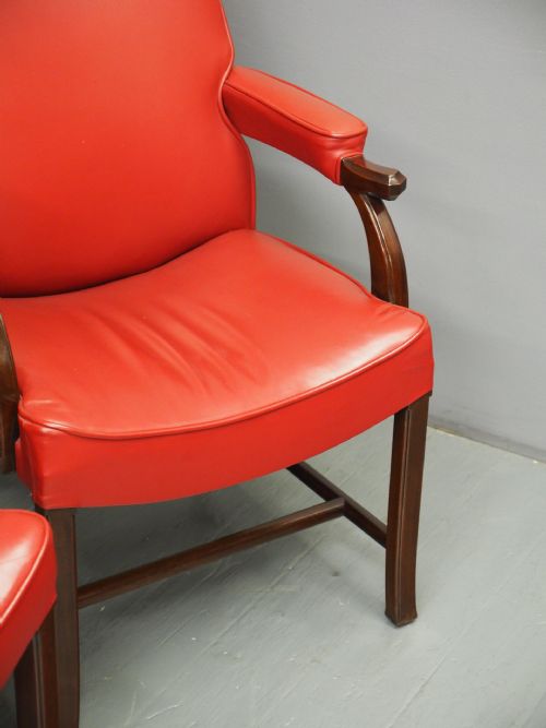PAIR OF RED LEATHER CHAIRS BY WHYTOCK AND REID - ADDITIONAL PHOTO 5