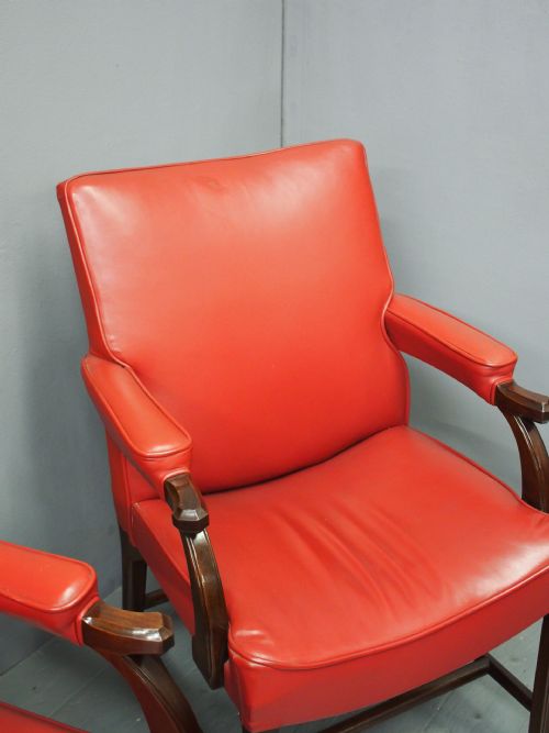 PAIR OF RED LEATHER CHAIRS BY WHYTOCK AND REID - ADDITIONAL PHOTO 11