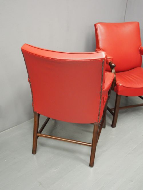 PAIR OF RED LEATHER CHAIRS BY WHYTOCK AND REID - ADDITIONAL PHOTO 13