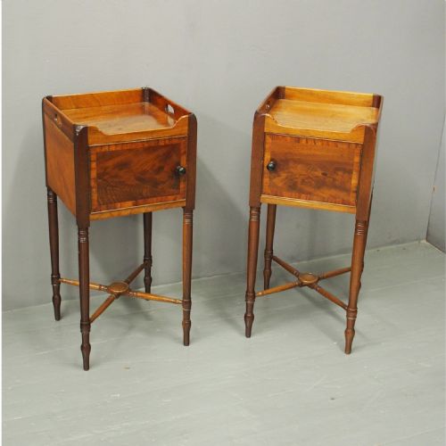 Pair of George III Mahogany Bedside Lockers