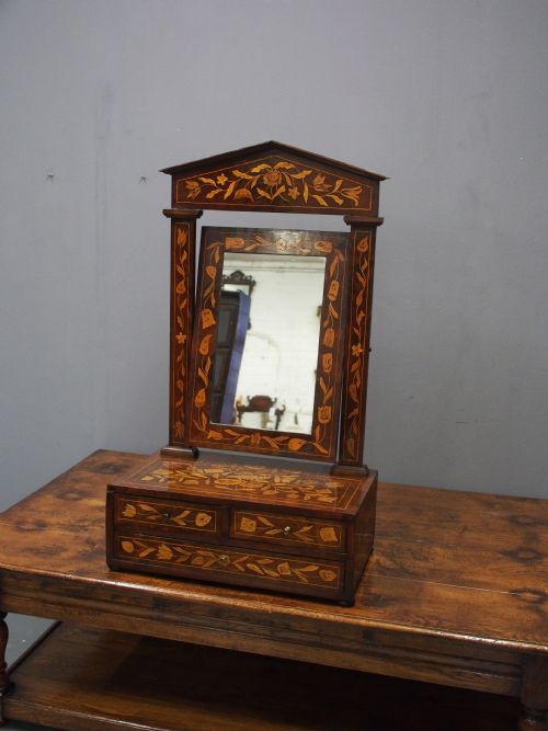 DUTCH MARQUETRY TOILET MIRROR - ADDITIONAL PHOTO 2