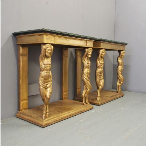 PAIR OF CENTAUR DESIGN CONSOLE TABLES