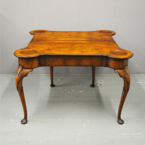 George II Style Walnut Foldover Table