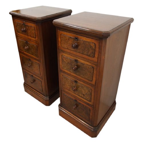 Pair of Neat Size Victorian Walnut Bedsides