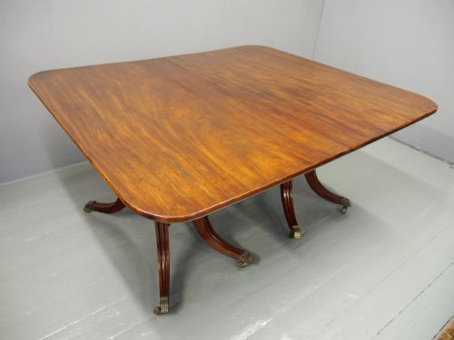 GEORGE IV MAHOGANY TWIN PILLAR DINING TABLE WITH 1 LEAF - ADDITIONAL PHOTO 12