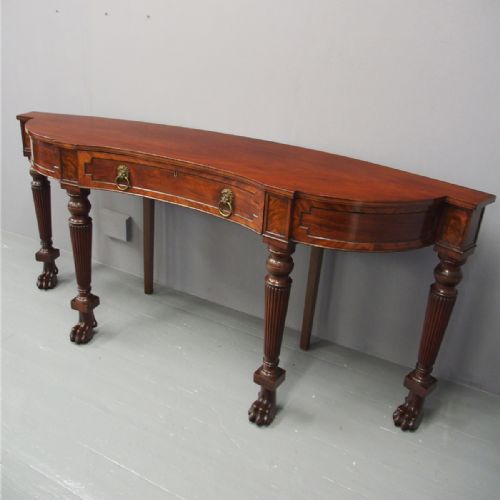 Scottish George IV Curved Mahogany Serving Table
