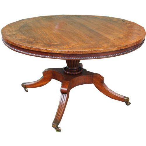 Oak and Pollard Oak Breakfast Table by William Trotter