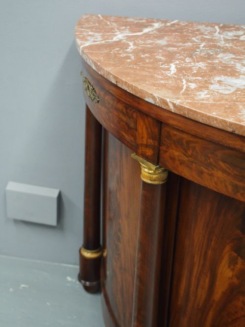 FRENCH EMPIRE MAHOGANY AND MARBLE SIDE CABINET - ADDITIONAL PHOTO 1