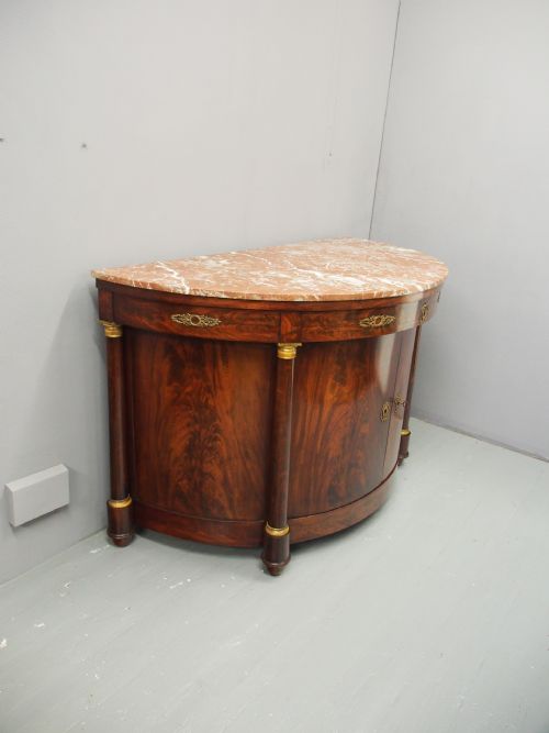 FRENCH EMPIRE MAHOGANY AND MARBLE SIDE CABINET - ADDITIONAL PHOTO 3