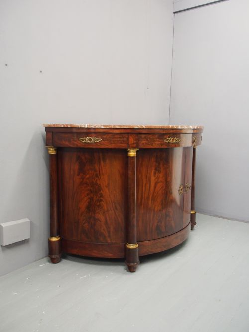 FRENCH EMPIRE MAHOGANY AND MARBLE SIDE CABINET - ADDITIONAL PHOTO 4