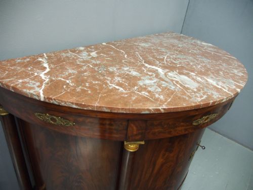 FRENCH EMPIRE MAHOGANY AND MARBLE SIDE CABINET - ADDITIONAL PHOTO 6
