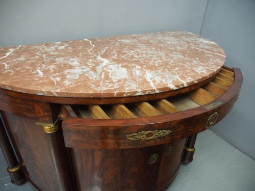 FRENCH EMPIRE MAHOGANY AND MARBLE SIDE CABINET - ADDITIONAL PHOTO 7