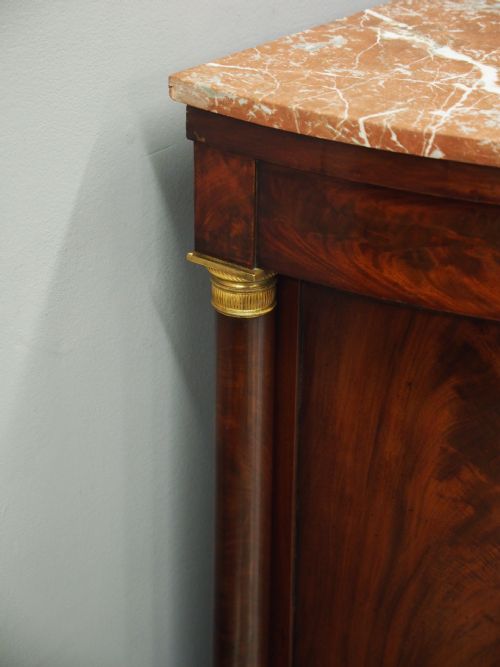 FRENCH EMPIRE MAHOGANY AND MARBLE SIDE CABINET - ADDITIONAL PHOTO 8