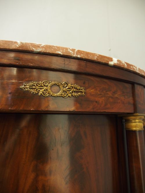 FRENCH EMPIRE MAHOGANY AND MARBLE SIDE CABINET - ADDITIONAL PHOTO 10