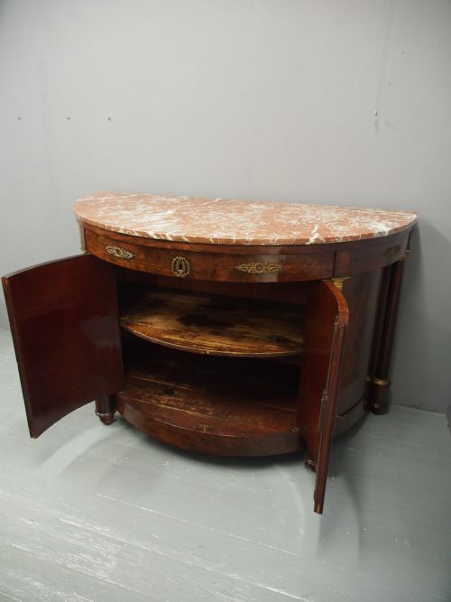 FRENCH EMPIRE MAHOGANY AND MARBLE SIDE CABINET - ADDITIONAL PHOTO 12