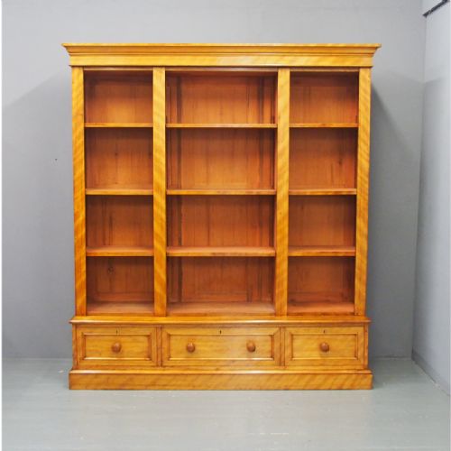 Victorian Satin Birch Open Bookcase