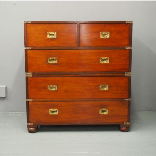 Victorian Teak Military Chest of Drawers

