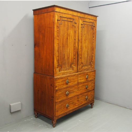 George III Mahogany Linen Press