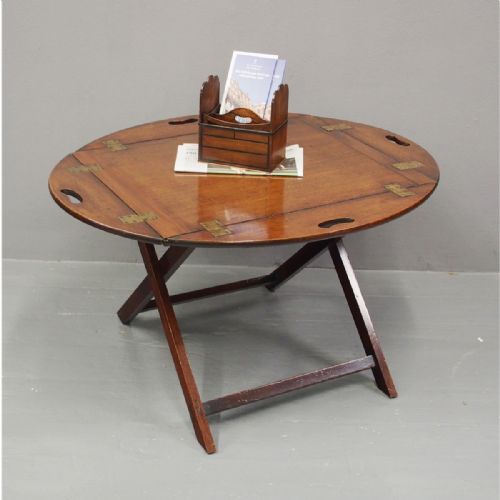 George III Mahogany Folding Butlers Tray on Stand