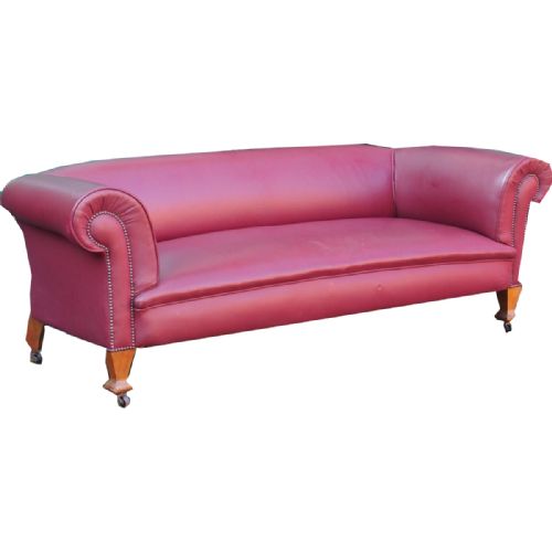 Victorian Burgundy Leather Chesterfield Sofa

